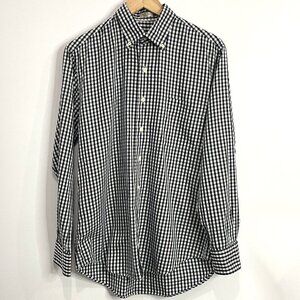 Peter Millar Crown Soft Black Check Shirt Men’s Medium Long Sleeve Button Down